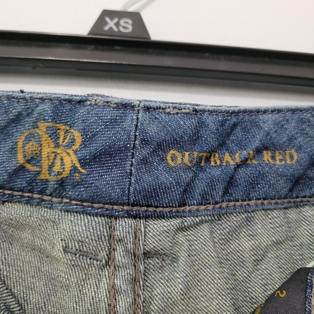 OUTBACK RED Womens Sz 2 Cuffed Casual Denim Blue Jean Shorts Mid Rise Distressed - Picture 6 of 11